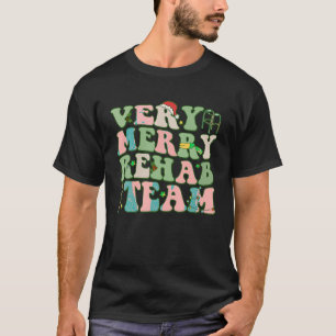 Retro Very Merry Rehab Team Xmas Therapy Squad Slp T-Shirt