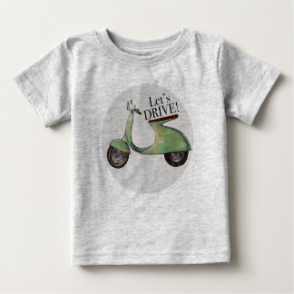 Retro Vespa "Let's Drive" Baby T-Shirt