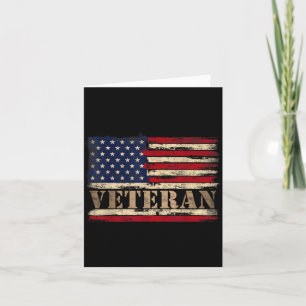 Retro Veteran Bold Text Usa Flag Fathers Day Card