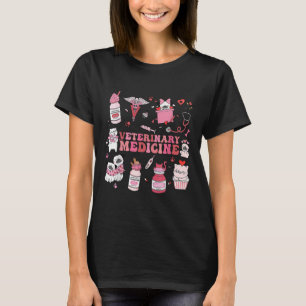 Retro Veterinary Medicine Valentine Vet Tech Cat D T-Shirt