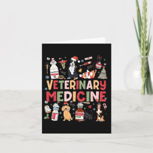 Retro Veterinary Medicine Vet Tech Cat Dog Lover C Card