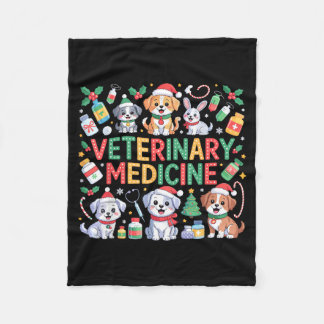 Retro Veterinary Medicine Vet Tech Cat Dog Lover C Fleece Blanket