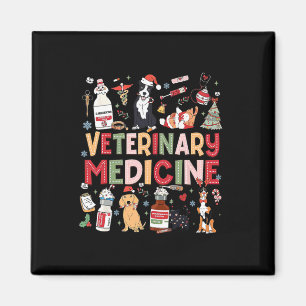 Retro Veterinary Medicine Vet Tech Cat Dog Lover C Magnet