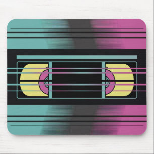 Retro VHS Glitch Aesthetic Mouse Pad