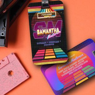 Retro VHS Initial Name Letter Monogram Luggage Tag