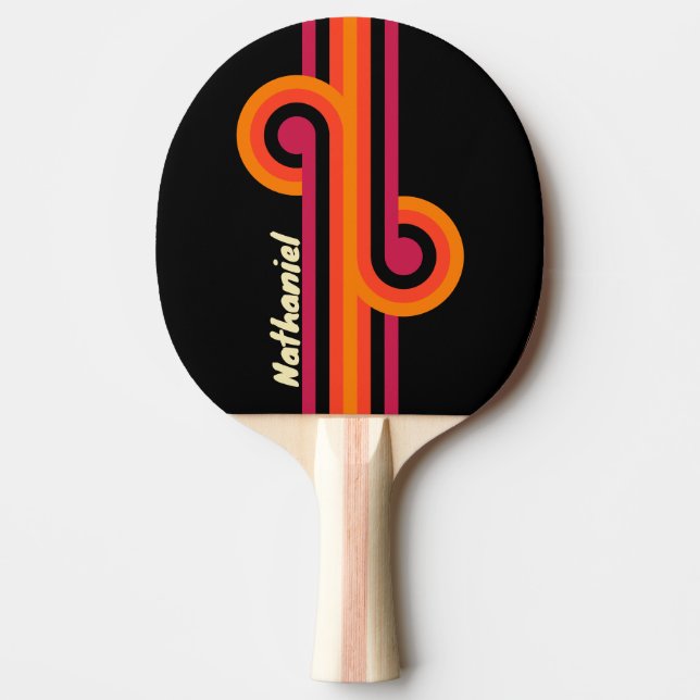 Retro VHS Loop with Name Ping Pong Paddle (Front)