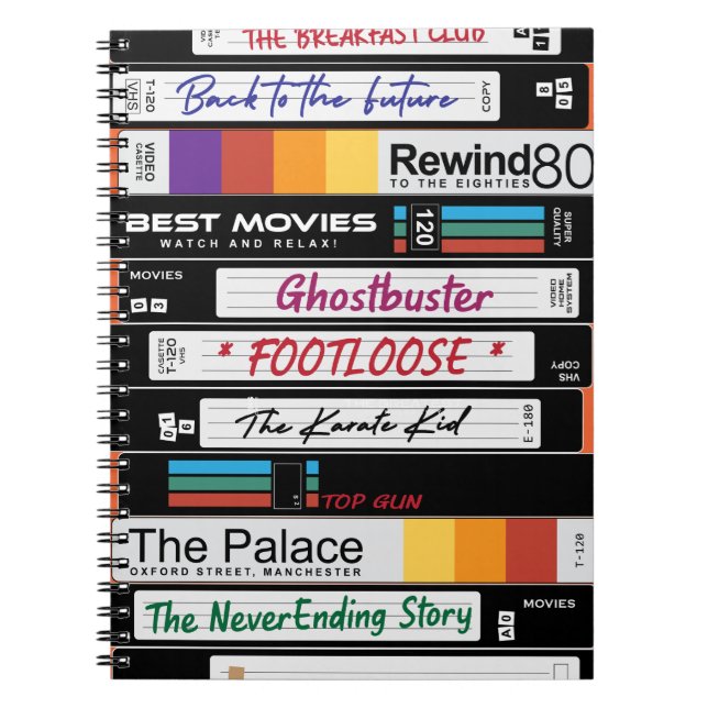 Retro VHS Movie Design Notebook (Front)