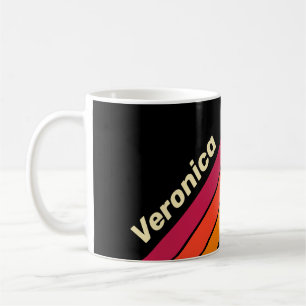 Retro VHS Stripes with Name Coffee Mug
