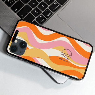 Retro Vibe 60s Pinks Orange Abstract iPhone 13 Case