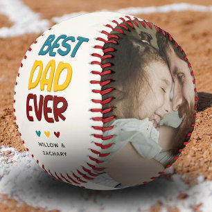 Retro Vibe 'Best Dad Ever' 2 Photo Collage Baseball