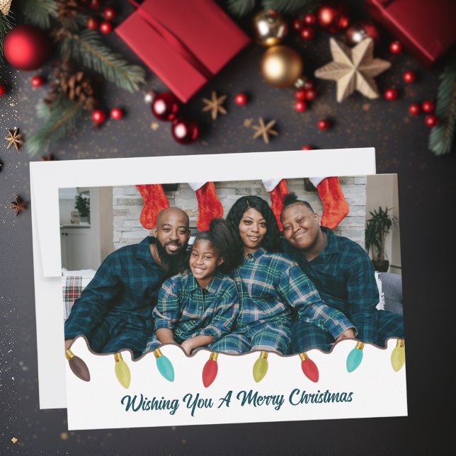 Retro Vibe Christmas Photo  Flat Holiday Card (Creator Uploaded)