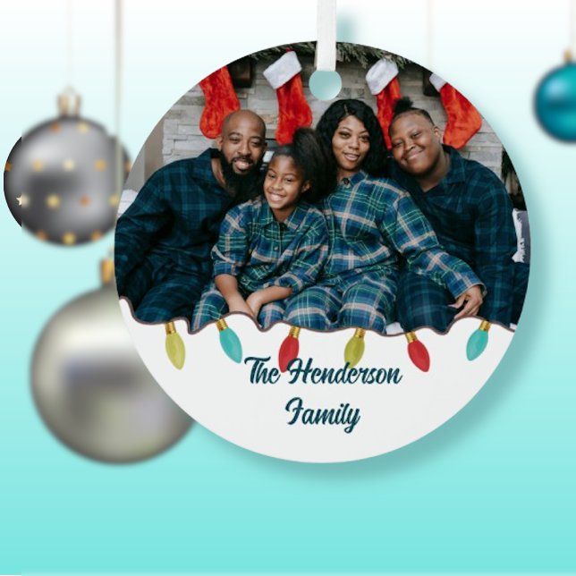 Retro Vibe Christmas Photo  Metal Tree Decoration (Creator Uploaded)