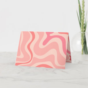 Retro Vibe Liquid Swirl Abstract Pattern in Pink Card