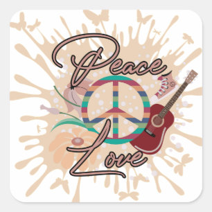 Retro vibe square sticker