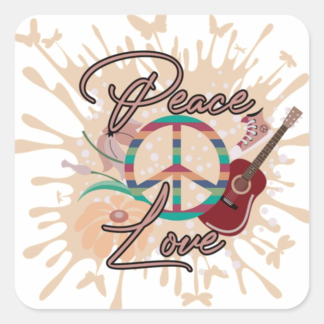 Retro vibe square sticker (Front)