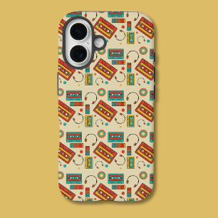 Retro Vibes - 1980s Cassette Tapes Pattern iPhone 16 Case