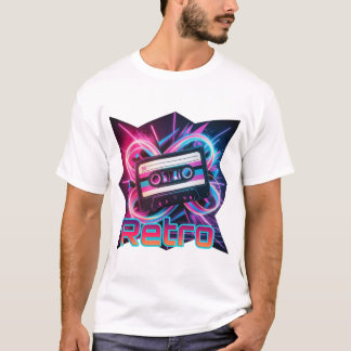 Retro Vibes – 80s & 90s Neon Cassette Tape T-Shirt
