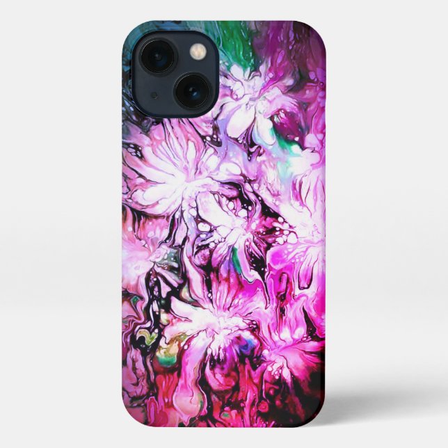Retro Vibes Abstract Fluid Art  iPhone Case (Back)