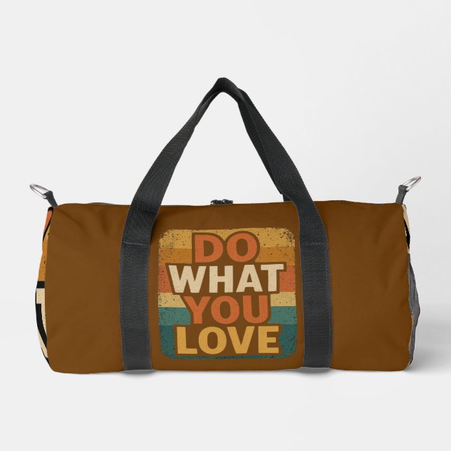 Retro Vibes – Do What You Love Duffle Bag (Front)