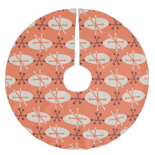 Retro Vibes: Geometric Burst Pattern Brushed Polyester Tree Skirt