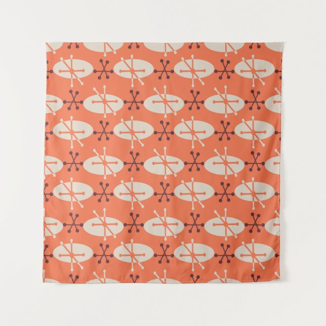Retro Vibes: Geometric Burst Pattern Tapestry (Front)
