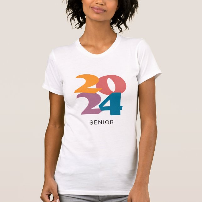 Retro Vibes Graduation 2024 Senior Personalised T-Shirt (Front)