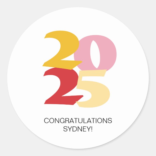 Retro Vibes Graduation Celebration Party Classic Round Sticker (Front)