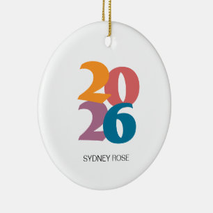 Retro Vibes Graduation Class of 2025 Ceramic Ornament