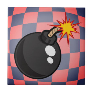 Retro Vibes – Lighted Fuse Bomb  Ceramic Tile