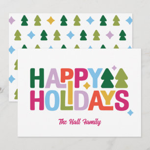 Retro Vibes Multi-Colour Holiday Card