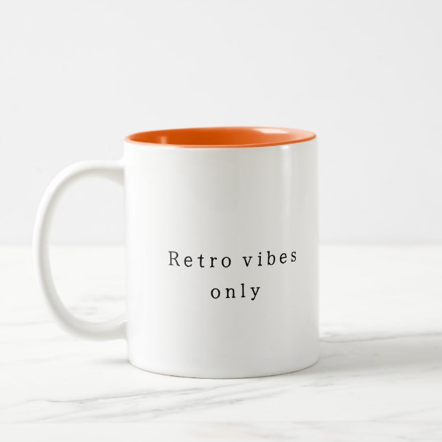 Retro vibes only Simple and Elegant Two-Tone Coffee Mug (Left)