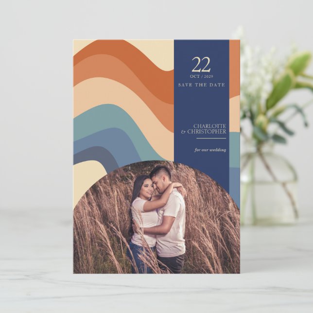 Retro Vibes Save The Date (Standing Front)