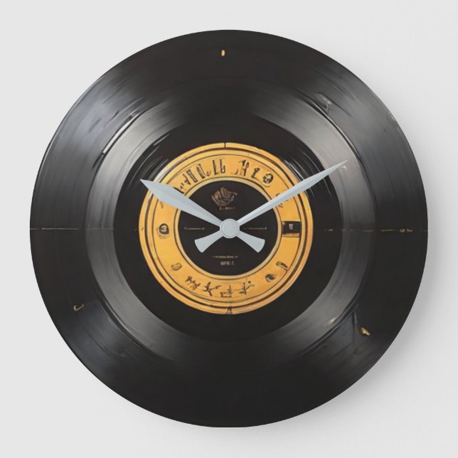 Retro Vibes: Vinyl Record Large Clock (Front)