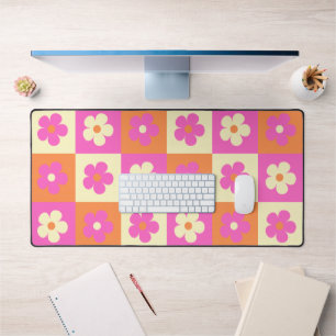 Retro Vibrant BOHO Floral Pattern Desk Mat