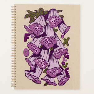 Retro Vibrant Foxglove Wildflower  Planner
