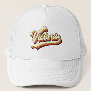 Retro Victoria Name 70s Vintage Design Trucker Hat