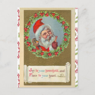 Retro Victorian Christmas Santa Claus Postcard