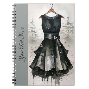 Retro Victorian Cocktail LBD Little Black Dress Notebook