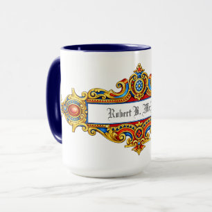 Retro Victorian Era 1896 Cartouche Personalized Mug