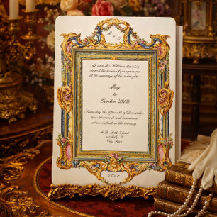 Retro Victorian Era Colourful Baroque Rococo Style Invitation