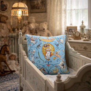 Retro Victorian Era Nursery Rhymes by Walter Crane Cushion