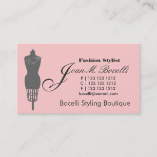 Retro Victorian Mannequin Fashion Stylist on Pink Appointment Card