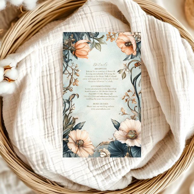 Retro Victorian Royal Floral Wedding  Enclosure Card (Creator Uploaded)