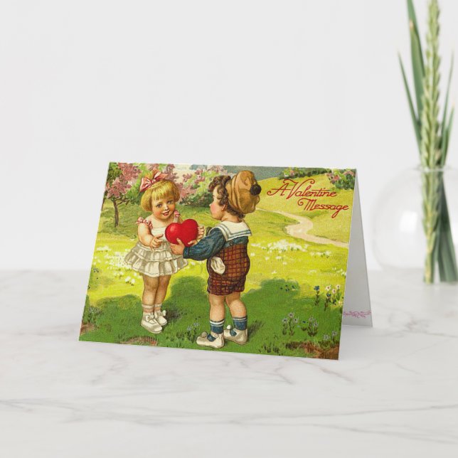 Retro Victorian Valentine's Day Card (Front)