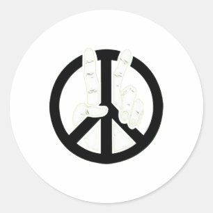 Retro Victory Peace Symbol For Men And Women Shirt Classic Round Sticker