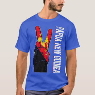 Retro Victory Two Fingers Papua New Guinea Flag Pa T-Shirt