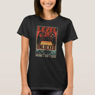 Retro Video Controller Vintage Unlocked Level 29 B T-Shirt