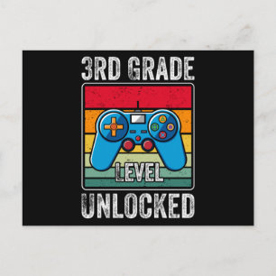 Retro Video Game 3rd Grade Level Unlocked Gift Postcard