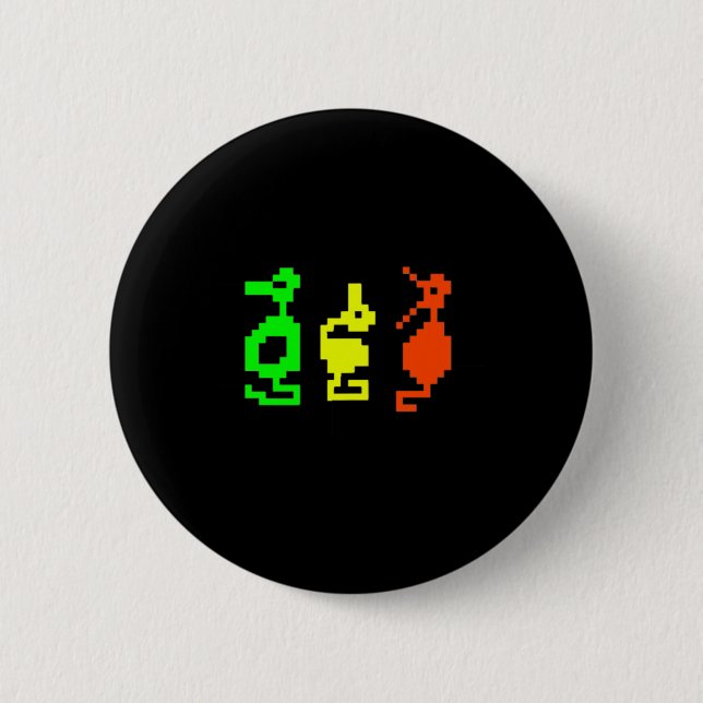 Retro Video Game 8-bit Adventure Dragon  6 Cm Round Badge (Front)