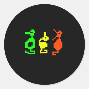 Retro Video Game 8-bit Adventure Dragon Classic Round Sticker